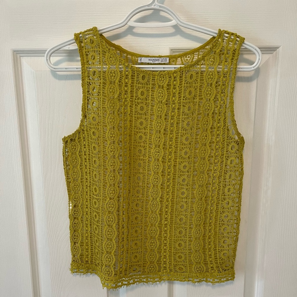 MANGO Sleeveless Crochet Top -size xxs